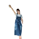 牛仔背带裙女夏季2024新款设计感减龄宽松显瘦连衣1632-P110-K158，女装连衣裙，浙宝179