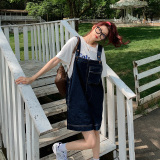 大货已出!!!2023牛仔背带裤女宽松小个子高腰裤潮1569-P95-K148，女装牛仔裤，浙宝179