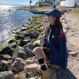 撞色拼接棒球服外套女2025秋季新款韩版时尚小众休闲宽松短款上衣，女装短外套，浙宝179
