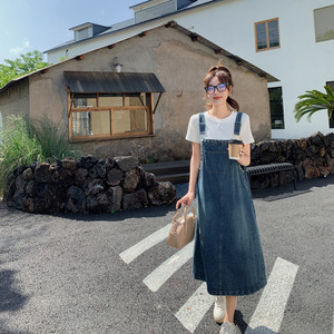 背带裙女夏季2023新款学院风洋气减龄宽松休闲长裙1631-P115-K168图片