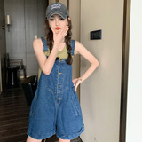 孕妇装2022夏季新款时尚牛仔背带短裤韩版薄款洋气外穿裤子，女装牛仔裤，浙宝179
