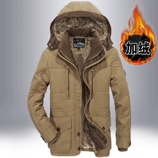 棉衣男冬季加绒加厚保暖棉服男士宽松大码棉袄工装多袋中长款外套