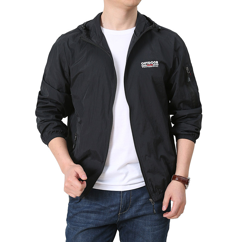 新款防晒衣男士春夏季薄透气凉感防晒服潮流时尚运动休闲连帽外套