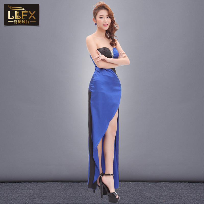 低胸性感夜店车模长裙酒吧礼服