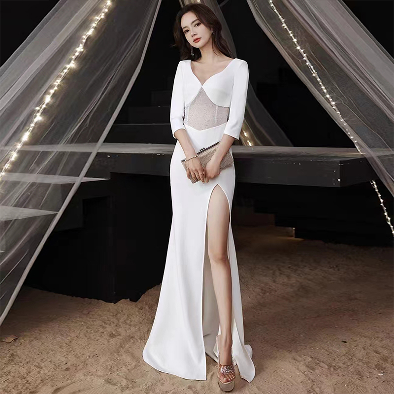 宴会优雅晚礼服七分袖长款