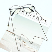 眼镜链女挂脖网红链子时尚 饰挂件复古防滑绳墨镜黑色吊坠链条 装