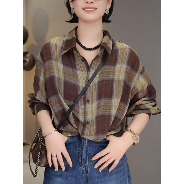 早秋衬衫上衣女2025夏季新款学院风法式设计感小众宽松衬衣外套