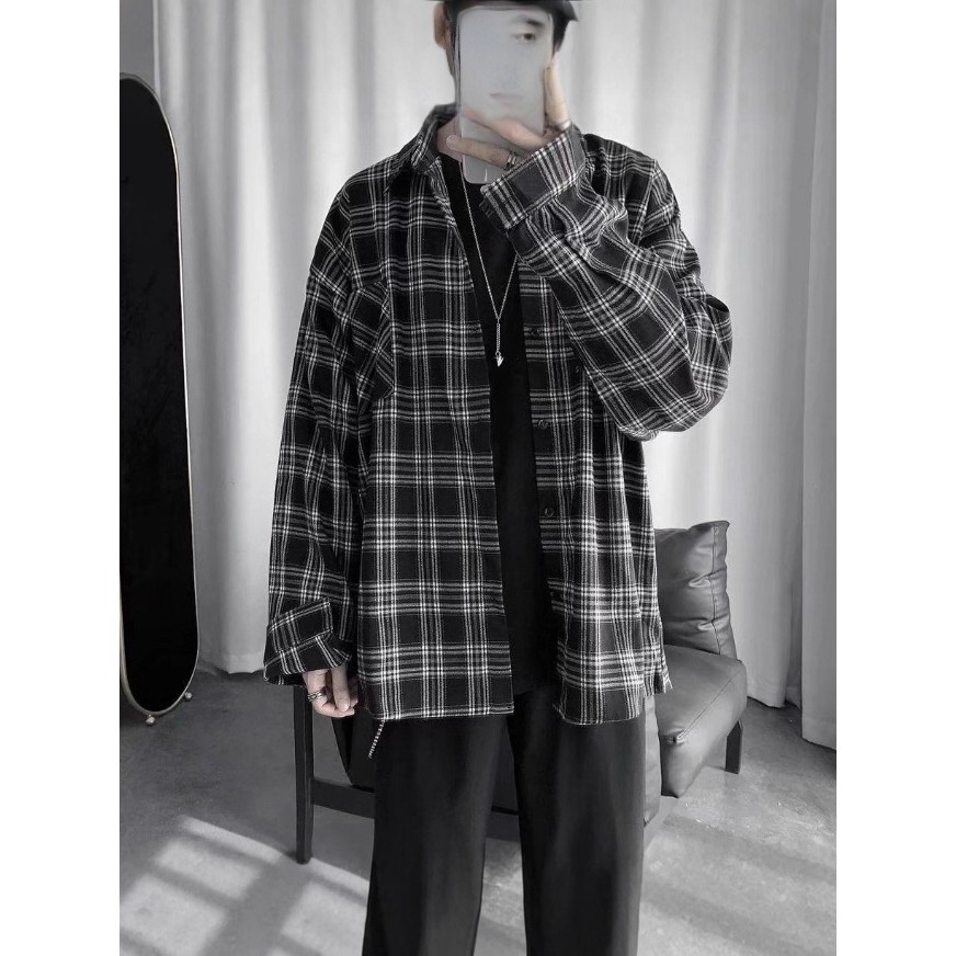 格子衬衫男长袖韩版潮流百搭宽松上衣春夏新款港风休闲外套ins潮,男装,衬衫,淘宝优惠券,粉丝福利购,淘宝优惠卷