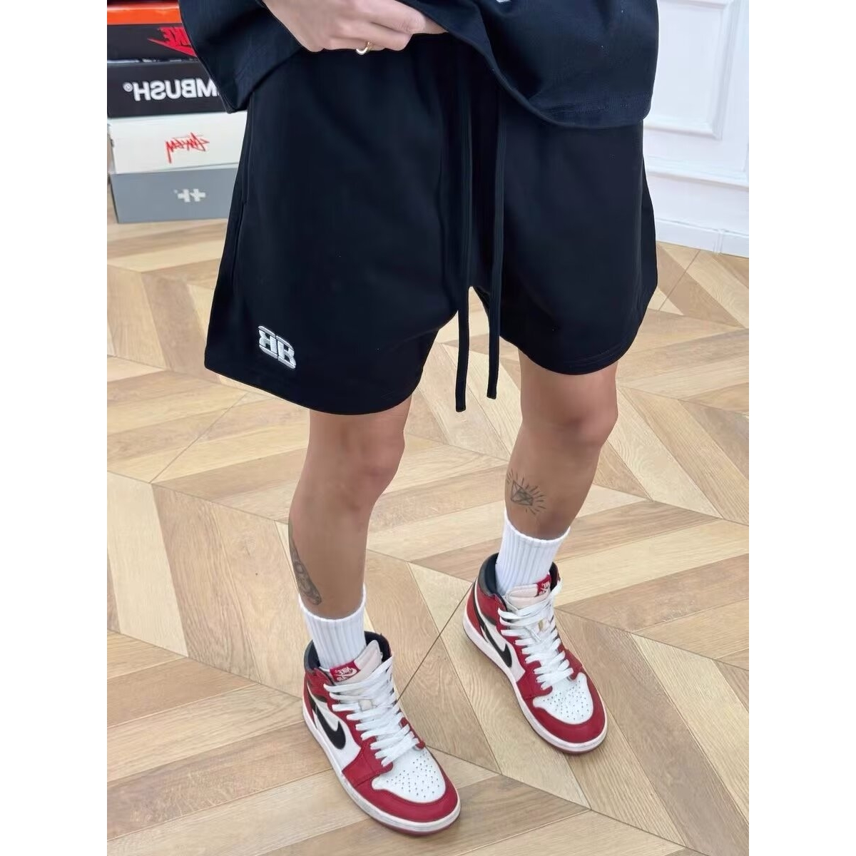 夏季新款美式短裤男潮牌薄款设计感小众宽松大码运动休闲五分裤子