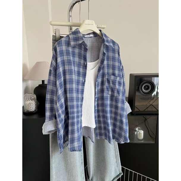 文艺气质条纹中长款宽松显瘦衬衫2025春季新款韩版长袖百搭上衣潮