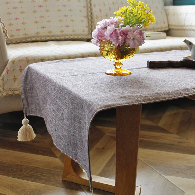 现代简约素色棉麻桌旗茶几布餐边柜防尘盖布电视柜布日式餐桌布艺,居家布艺,桌布,淘宝优惠券,粉丝福利购,淘宝优惠卷