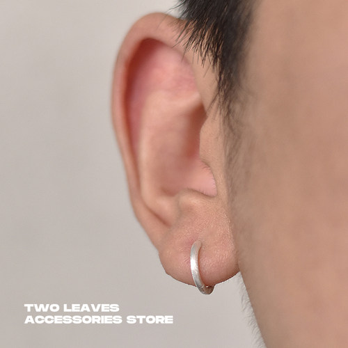 TWOLEAVESS925纯银迷你拉丝耳环