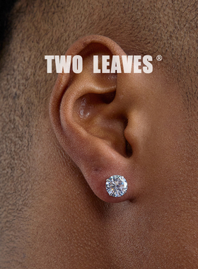 s925 A$AP Rocky 纯银钻石耳钉欧美hiphop嘻哈锆石男女明星同款