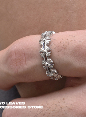 TWOLEAVES男女纯银潮十字架戒指