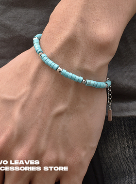 TWOLEAVESS925纯银蓝松石手链