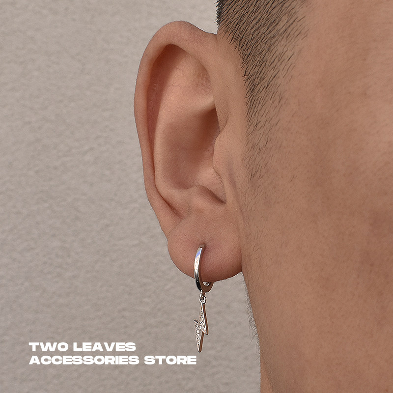 TWOLEAVESS925纯银镶钻闪电耳