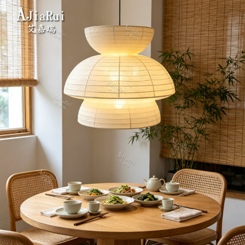 日式侘寂风吊灯设计师定制新款禅意餐厅民宿茶室餐饮卡位包间灯具