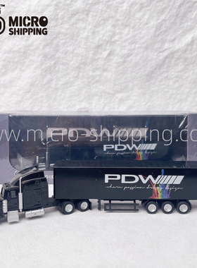 运输合金货柜车DPW1：87黑色集装箱车模型航运礼品创意收藏