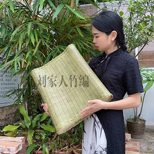 手工竹编猫抓板猫垫猫窝坐垫凉垫背靠枕头多用(长54宽41高约5cm