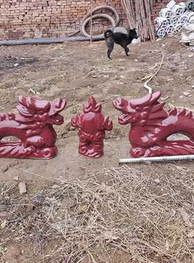 新款古建中国大陆浮雕青瓦琉璃瓦连锁瓦五脊六兽白色飞鸽红色翘角