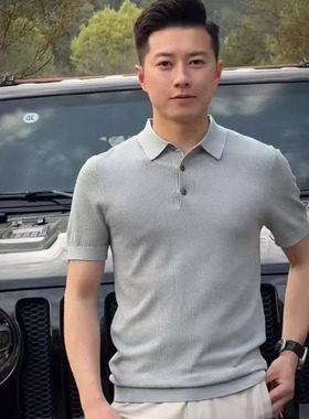 2025新款时尚休闲商务百搭透气冰丝polo衫t恤翻领纯色SZNZ666