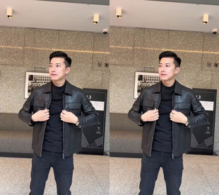 皮衣绵羊皮真皮夹克休闲简约XTNZ0106 秋冬新款 新款 是时尚