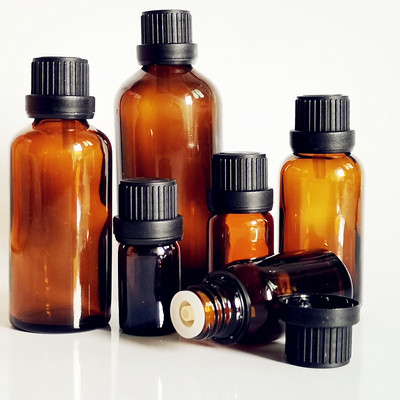 分装瓶玻璃茶色防盗盖精油瓶yb