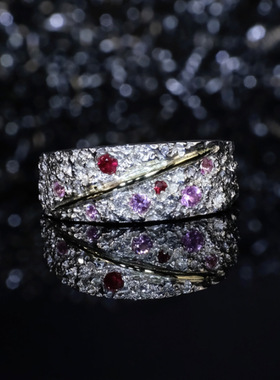 纯银梵高钻戒男星空戒蓝宝石银聆手工流星雨戒魔戒送女友生日礼物