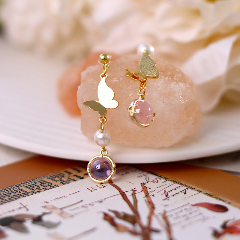 Max观无界2025新款爆款高级感耳环草莓晶粉水晶耳饰女蝴蝶耳钉,饰品/流行首饰/时尚饰品新,耳环,淘宝优惠券,粉丝福利购,淘宝优惠卷