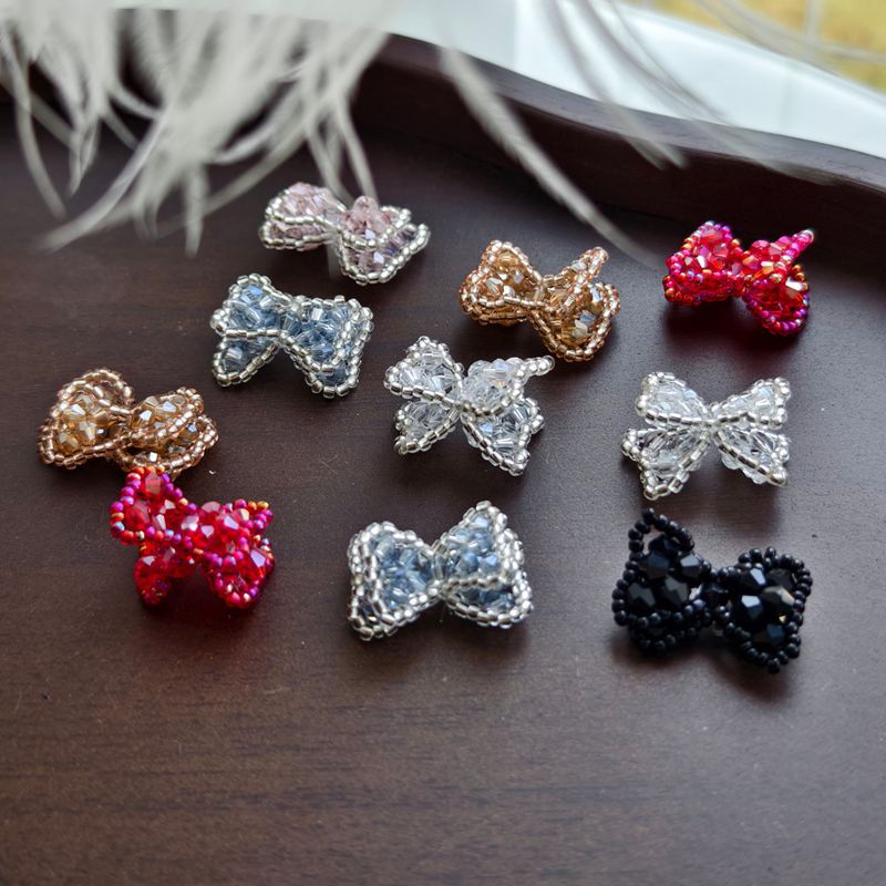 彩色手工水晶满钻蝴蝶结糖果美甲饰品配饰袜子装饰辅料指甲贴钻