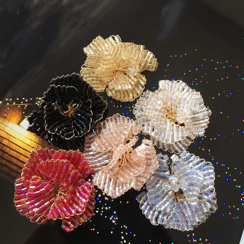 米珠管珠金属扭丝永生花头巾装饰花朵手工编织鞋花帽子饰品配件