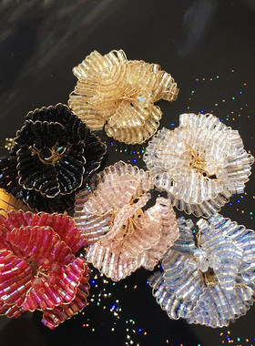 管珠金属扭丝永生花头巾装饰