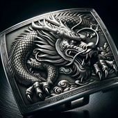 飞龙旋运 999足银皮带扣头实心生肖龙腰带扣男平滑扣单扣腰带扣头