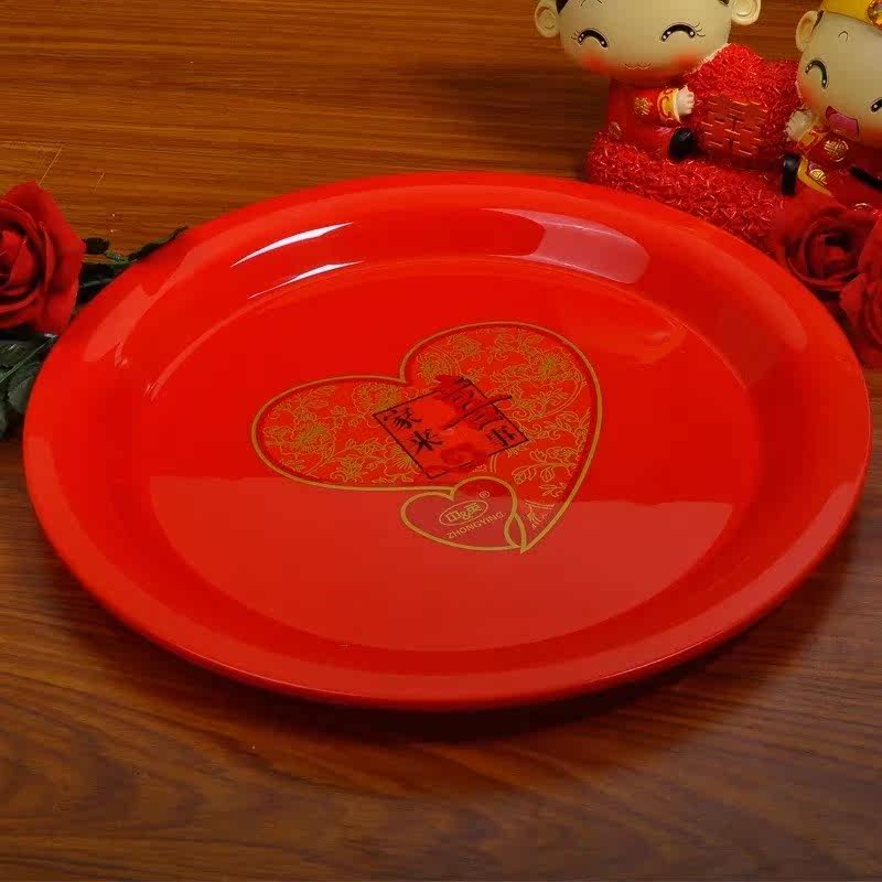 marry Jubilation Bright red circular Plastic Wedding celebration Dowry Fruit plate Cakes and Pastries Tea Ceremony Toast Trayin the Tableware , Tableware , Fruit bowl/Fruit plate/Hamper  category - from Buy2taobao.com to provide professional Taobao agent buy service