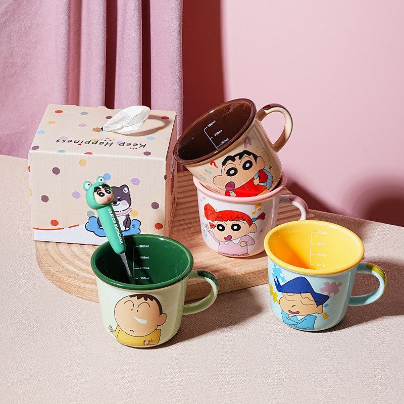 正版蜡笔小新陶瓷马克杯可爱情侣水杯早餐牛奶杯办公室咖啡杯子