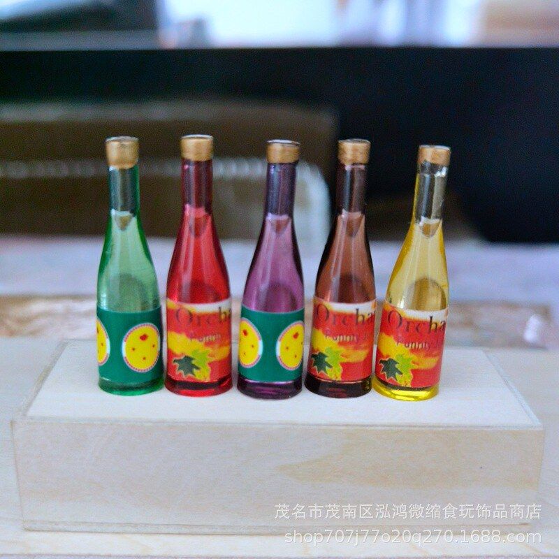 DELLHOUSE小布娃娃屋配件 场景模型 微缩食玩 ob11仿真酒瓶5支