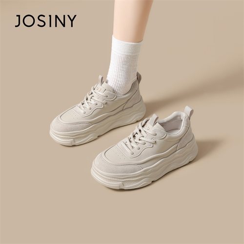 卓诗尼2025秋季新款厚底小白鞋