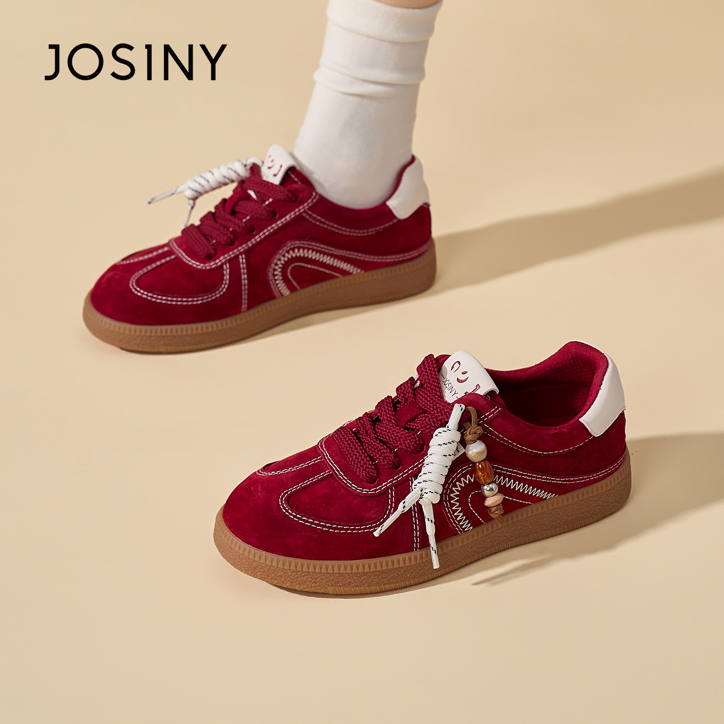 卓诗尼2026春季新款复古德训鞋时尚舒适拼接休闲鞋潮流百搭运动鞋