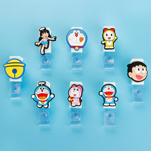 卡通可爱叮当猫胸牌夹医院胸卡工作牌夹扣卡套护士医生工号牌夹扣