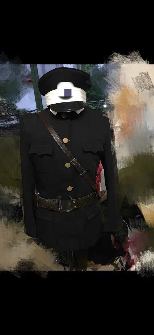 老式抗战军装演出服装民国表演舞台伪警狱警舞台表演服二狗子黑色
