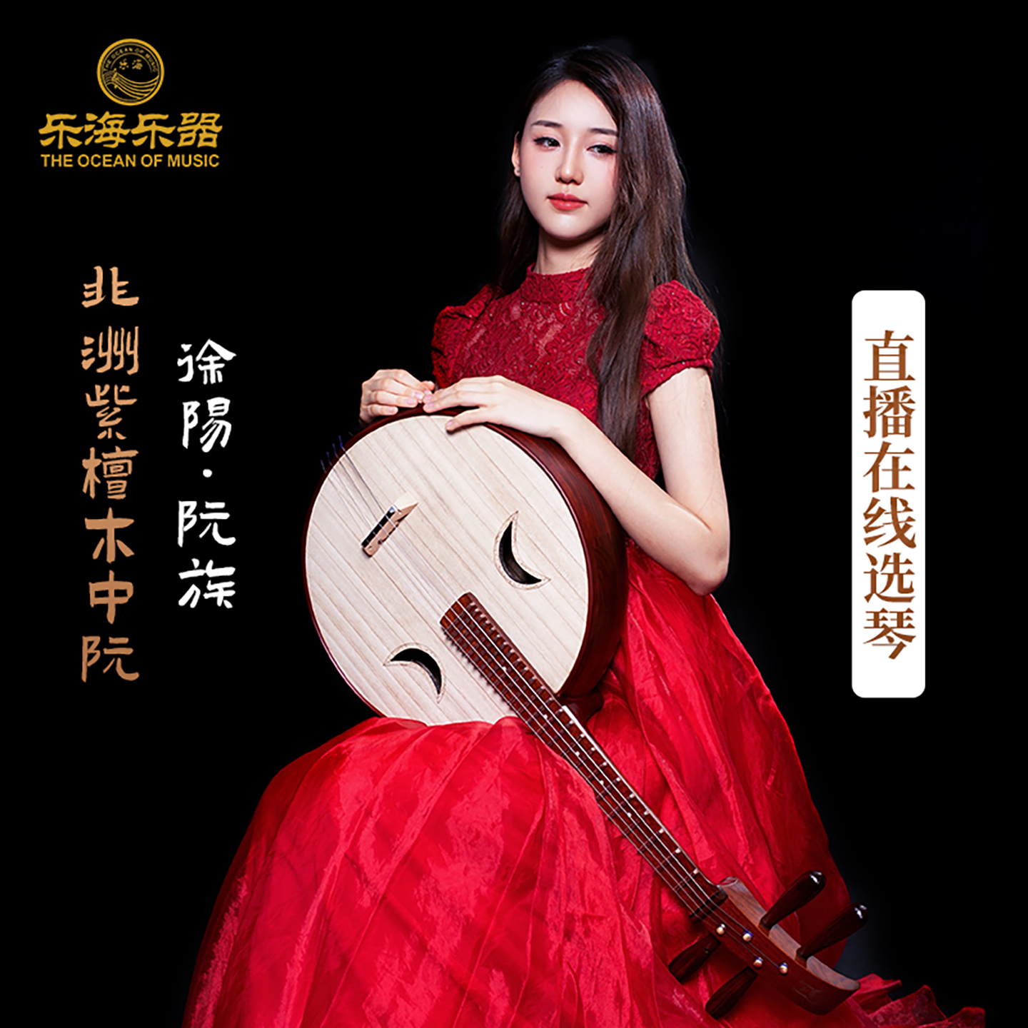 乐海徐阳牌中阮阮专业花梨512z