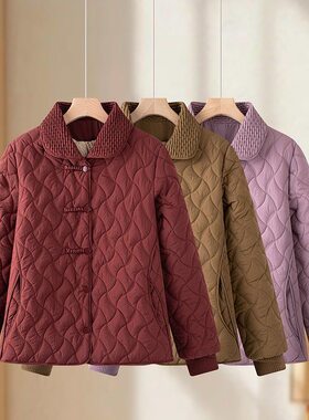 妈妈秋冬装洋气棉服中年女装新款棉袄中老年过年衣服加厚棉衣外套