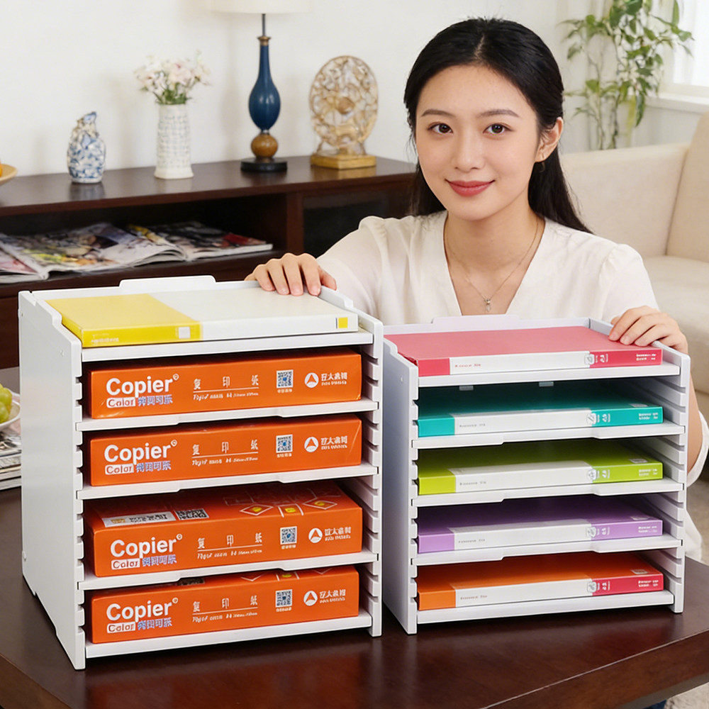 分层式桌面文件架 简约白色 A4 收纳架 办公书房文件资料整理神器,文具电教/文化用品/商务用品,阅读架,淘宝优惠券,粉丝福利购,淘宝优惠卷