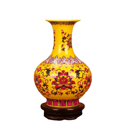 景德镇陶瓷器水晶釉福花摆设中式