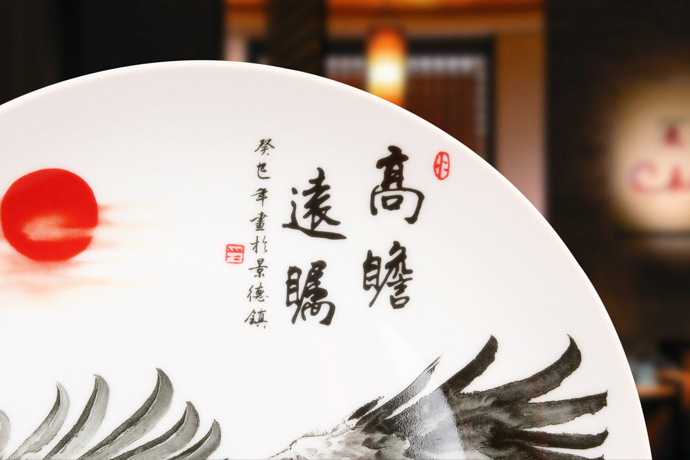 JINGDEZHEN 도자기 파스텔 DAPENG 확산 날개 앉아 접시 꽃 접시 교수형 접시 리더십 사무실 연구 장식
