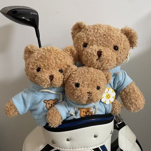 高尔夫杆套 小熊幸福全家桶木杆套一号木帽套球道木铁木杆球头套