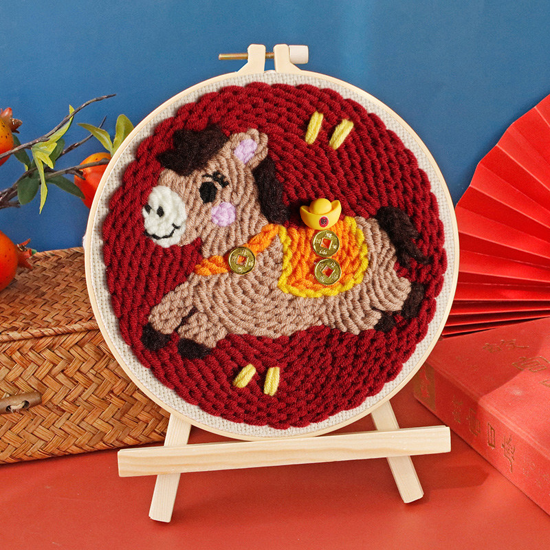 戳戳绣diy手工材料包毛线画初学