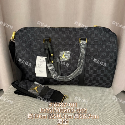 耐克乔丹飞人AJ棋盘格老花手提包水桶包斜挎包 FJ6787