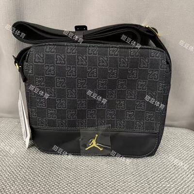 耐克Jordan经典棋盘格老花休闲包单肩包斜挎包 黑色 FJ6790-010