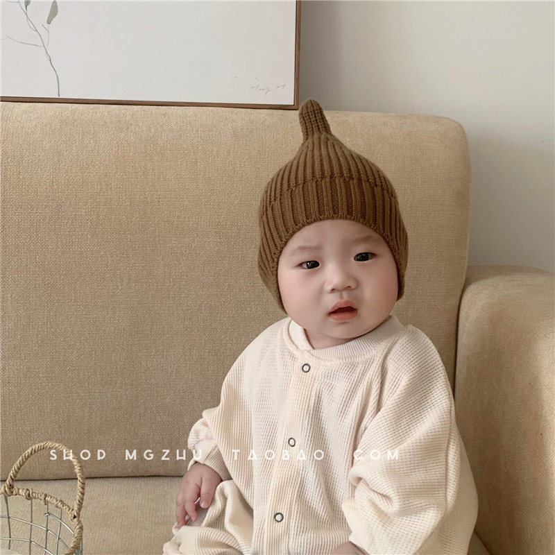 婴儿毛线帽秋冬防风帽